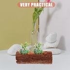 BESTOYARD 2 Pcs Wooden Pile Flowerpot Wooden Pot Whisky Planter Bucket Barrel Planter Horizontal Log Tree Trunk Vase Tall Containers Natural Tub - Image 4