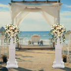 Roman Columns Wedding Stand Roman Pillar Plant Stand Plastic Greek Column Statue Pedestal Flower Pot Holder Decor Wedding Event Party Elegant Decorative Column (White, 2Pcs, 11.81x35.43 Inch) - Image 3