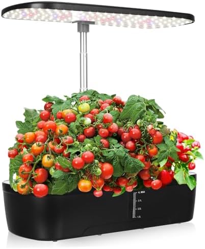 Indoor Hydroponic Plant Growing System Kit, 12 Hole Black by SEWOART