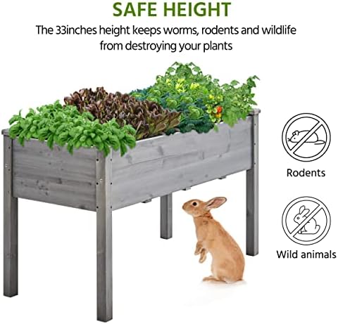 Yaheetech Raised Garden Bed 2Pcs Elevated Wood Planter Box Outdoor, Gray - Image 4