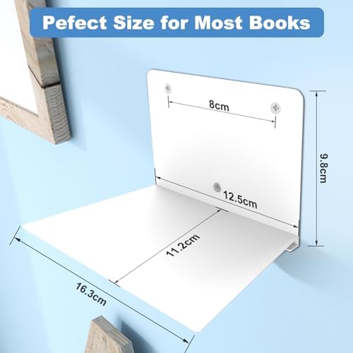 FENTEC Floating Book Shelves for Wall, 6 Pack White Floating Bookshelves - Image 3