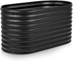 Plant & Plot Galvanized Raised Garden Beds Outdoor // 4×2×2 ft Planter Raised Beds for Gardening, Vegetables, Flowers // Large Metal Garden Box (Black) // Patented Tool-Free Design by PlantPlot