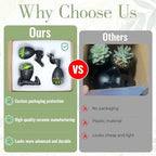 Zerzsy 3 PCS Cute Artificial Succulent Plants with Creative Ceramics Human Shaped Pots, Mini Potted Plants Black Bathroom Fakeplants, Faux Succulent Desk Decor for Home Office Shelf Decor - Image 4