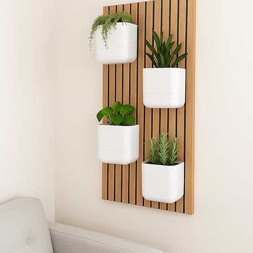 Phoenix Vine 6.5 Inch Wall Mounted Self-Watering Planter Pot for Indoor Houseplants and Herbs | Hanging Planter for Window Sills, Bathroom Walls, Home & Office Décor, White, Set of 2, 01-C-D-2 - Image 6