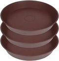 3 Pack of 20 22 inch Plant Saucer (19.2 Inch Base), 3.6" Depth Tray, Large Garden Plastic Flower Planter Plant Trays for Indoors Outdoor (22", Chocolate) by Bleuhome