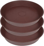 3 Pack of 25 26 inch Plant Saucer (22.7 Inch Base), 4.2" Depth, Large Deep Heavy Duty Plastic Flower Planter Water Trays for Indoors Outdoor, Plant Drip Trays (26", Chocolate) by Bleuhome