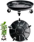 14" Metal Plant Caddy, Outdoor 360° Wheels Rolling Caddy, 3-Pack Black by TADPOLEBABY
