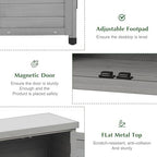 Outdoor Storage Cabinet & Potting Bench Table with Metal Top, Wooden Patio Furniture, Garden Workstation (Classic Grey, 36x31x17in) - Image 5