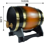 1.5L Whiskey Barrel Dispenser Oak Aging Barrels Home Whiskey Barrel Decanter for Wine, Spirits, Beer, and Liquor (Brown) - Image 4