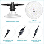 6-Light LED Grow Light Plant Growing Lamps with Timer, Outdoor Waterproof Grow Light String for Greenhouse, Full Spectrum Grow for Seeding Veg Flowers - Image 3