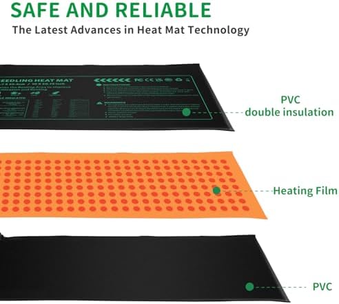 Seedling Heat Mat for Seed Starting,10" x 20.75" Waterproof Heating Pad for Indoor Plants Germination, Gardening, Hydroponic, Greenhouse - Image 2