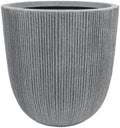 12.4"H Tapered Ribbed Lightweight Plastic Planter w/ Drainage Hole & Plug by UPPERSTONELIVING