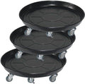 20" Heavy Duty Plant Dolly with Wheels, 380lbs Metal Rolling Plant Stand with Casters, Round Wheeled Planter Caddy Roller Base Carry Potted Tree Flower Pot for Indoor Outdoor Garden, 3 Pack, Black by FLRISNTIG