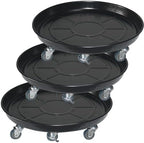 20" Heavy Duty Plant Dolly with Wheels, 380lbs Metal Rolling Plant Stand with Casters, Round Wheeled Planter Caddy Roller Base Carry Potted Tree Flower Pot for Indoor Outdoor Garden, 3 Pack, Black by FLRISNTIG
