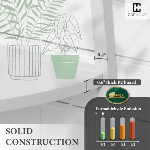 CAPHAUS 6-Tier Corner Shelf Stand, Tall Display Shelves, Ladder Corner Wood Storage Plant Bookshelf with Metal Frame, Versatile Shelving Unit Bookcase for Home Office Space, White - Image 3