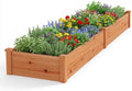 GIANTEX 95" Wooden Raised Garden Bed, Rectangular Planter Box, Orange by Giantex