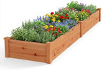 GIANTEX 95" Wooden Raised Garden Bed, Rectangular Planter Box, Orange by Giantex