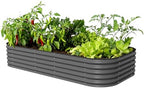 Vego garden Raised Garden Bed Kit, 17" Tall 10 in 1 Jumbo Modular Raised Garden Beds, Metal Planter Box for Vegetables, Flowers, Herbs, Modern Gray by Unknown