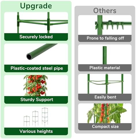 ZeeDix 65 Inch 4 Pack Heavy Duty Tall Tomato Cages for Garden - Image 4