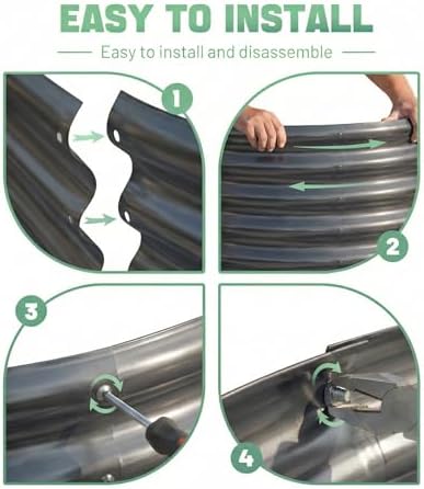AHEONLAR 3 Pack 6×3×1ft Galvanized Raised Garden Bed, Oval Durable Planter Boxes Outdoor for Vegetables, Fruits, Flowers and Plants, Quick Assembly, Grey - Image 4