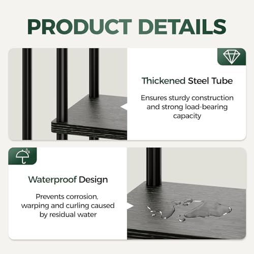 Bamworld Black Plant Stand Indoor Corner Plant Shelf for Multiple Plants - Image 6