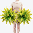 Ttranewsoo 2-Pack 22-Inch Large Artificial Agave Plants, UV Resistant Faux Desert Plants Outdoor and Realistic Greenery for Planters, Porch, Patio, Garden, Entryway and Indoor Decor, Yellow by Ttranewsoo