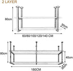 Ceiling Hanging Bar Unit Modern Ceiling Hanging Storage Rack Kitchen Pot Pan Shelf Flower Stand Plants Shelving Floating Shelves 60/80/100/120/150 Cm Bar Wine Holder Wood and Metal - Image 3