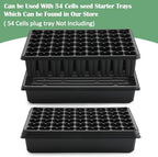 RooTrimmer 10 Pack Seed Starter Trays - Heavy Duty Plastic Flats, Fits 54 Cell Plug Tray, Seedling Tray for Carrying and Holding Plant Nursery Pot,Seed Germination & Plant Propagation (TD377) - Image 3