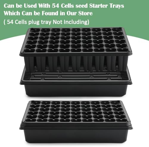 RooTrimmer 10 Pack Seed Starter Trays - Heavy Duty Plastic Flats, Fits 54 Cell Plug Tray, Seedling Tray for Carrying and Holding Plant Nursery Pot,Seed Germination & Plant Propagation (TD377) - Image 3