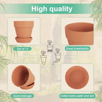 4 Inch Clay Pot for Plant with Saucer, Flower Pot with Tray, 12 Pack Small Terra Cotta Plant Pot with Drainage Hole, Terracotta Pot for Indoor Outdoor Plant, Great for Plants (4inch 12Pack) - Image 4