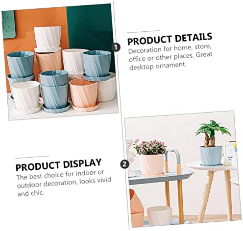 BESPORTBLE 4pcs Blue PP Succulent Planter Pot with Removable Tray for Xmas - Image 6