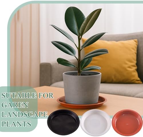 10 Pack Plant Saucer 20 Inches Plastic Drip Trays to Catch Water, Red - Image 7