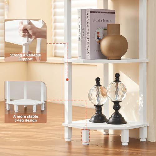YUFAM 4-Tier Corner Shelf, White - Image 3