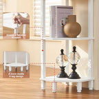 YUFAM 4-Tier Corner Shelf, White - Image 3