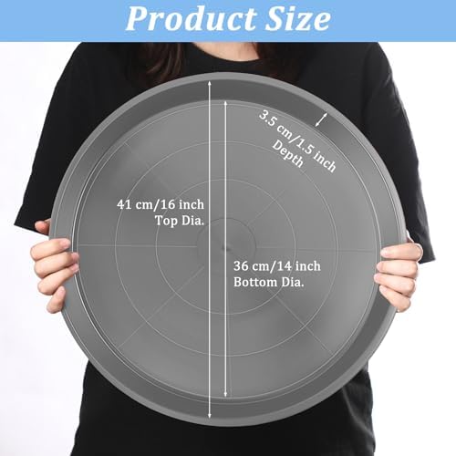 Eccliy 12 Pcs Plastic Plant Saucers Tray, Gray, 16 Inch, Round - Image 2