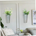 2pcs Iron Wall Mounted Flower Pots for Indoor Outdoor Garden, Galvanized Metal Round Hanging Planters, Home Patio Plant Holders Organizer - Image 5