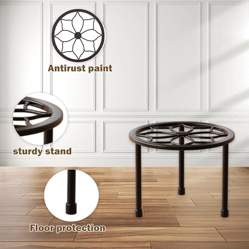 Metal Plant Stand Indoor Outdoor,Indoor Plant Stands for Patio Rust Proof,Heavy Duty Flower Pot Stands for Multiple Plant,Brown Potted Plant Holder for Garden Home (5 Pack Brown) - Image 3