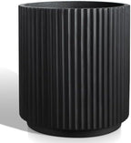 Heyzier Round Concrete Planter Outdoor Indoor, Large Cement Plant Pots for Flowers (Vertical Black, 12 inch) by Heyzier