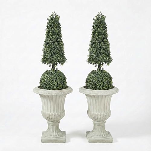 Lightweight Italian Style MGO Urn Planter, 27 Inch Large Outdoor Garden Planter with Drainage - Cement Decorative Pot for Patio Yard Balcony- Antique Green by Unknown