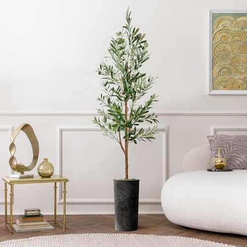 Artificial Tree in Optional Designed Pot, Fake Olive Silk Tree for Indoor and Outdoor Home Decoration - 68" Overall Tall (Plant Pot Plus Tree) by SIGNWIN