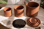 D'vine Dev 3-Pack Rust Terracotta Pots & Saucers, 4/5/6 in, 40-T-A-3 - Image 2