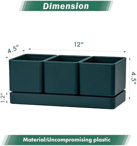 D'vine Dev Plastic Herb Garden Planter Set, Green, 76-V-C-1 - Image 3