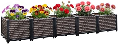 Large Planters for Outdoor Plants 14" Tall Planter Box, 78.7"L x 15.7"W by TooCust