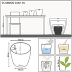 Lechuza 13210 Classico 35 Self-Watering Planter for Indoor and Outdoor Use, 14" x 14" x 13", White Matte - Image 4