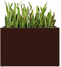 Metal Planter Box, No Installation Galvanized Steel Folding Rectangular Planter with Drainage Holes, 35.5"x 10"x 28" Brown Outdoor Planter for Porch/Patio/Garden by TISUWING
