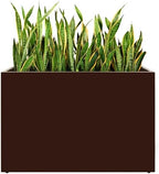 Metal Planter Box, No Installation Galvanized Steel Folding Rectangular Planter with Drainage Holes, 35.5"x 10"x 28" Brown Outdoor Planter for Porch/Patio/Garden by TISUWING