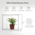 HBlife Mini Greenhouse for Indoor, Clear Stackable Green House with Magnetic Waterproof Door for Small Plants Nursery Germination and Display, Tabletop Portable Greenhouse, 14.1x8.6x10.6 Inch (2 Pack) - Image 2