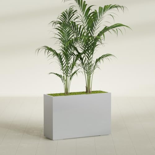 Greenline Alice Tall Rectangular Fiberglass Planter, Outdoor Planter Box - Image 4
