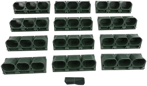 Vertical Wall Planter, Stackable Wall-Mounted Planter Indoor Outdoor w/36 Plastic Pots Living Wall Garden w/36 Non-Woven Fabrics Vegetable Hanging Pocket Holder Flowerpot (Army Green) - Image 7