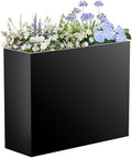 Tall Rectangular Planter,38" L x 13" W x 30" H Metal Large Planter Box by CONGFUTT